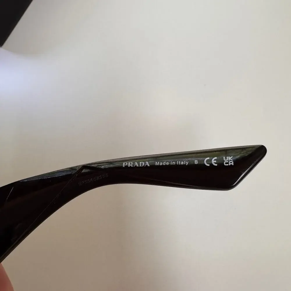 PRADA Unisex Black Silver Gray Lens Rectangle Statement Sunglasses PR 10ZS $565 - Picture 7 of 9